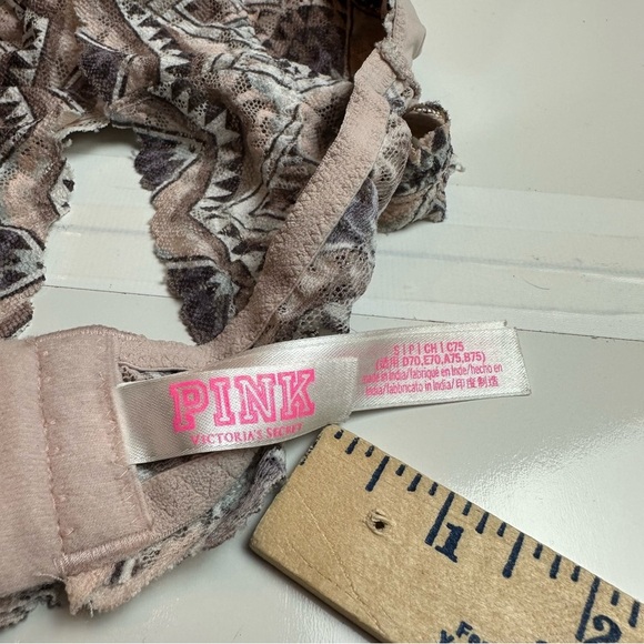 PINK Victoria's Secret Brown Embellished Crop Halter bralette - Picture 4 of 5